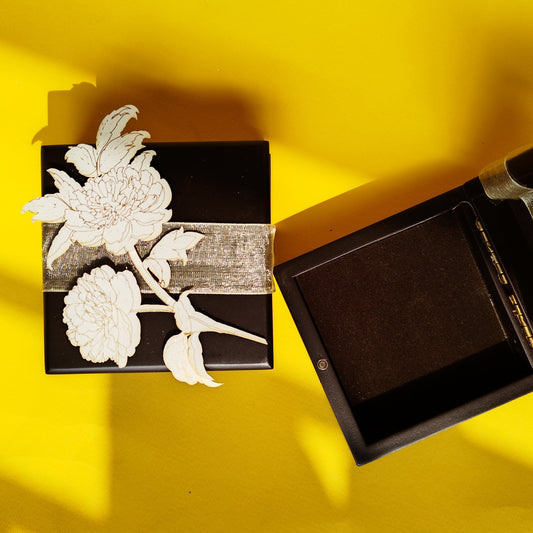 Golden Floral Brown Coin Box