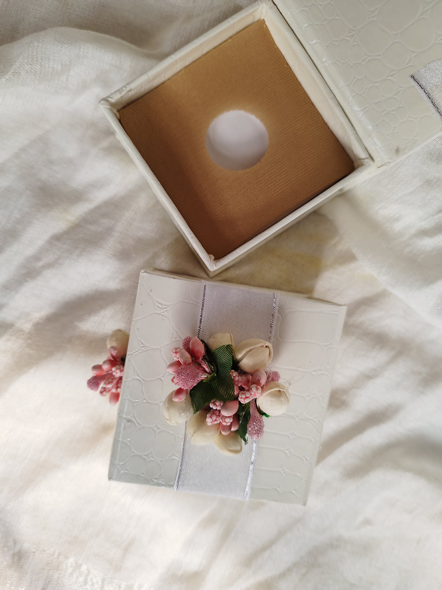 Artificial Pink Floral Coin Box