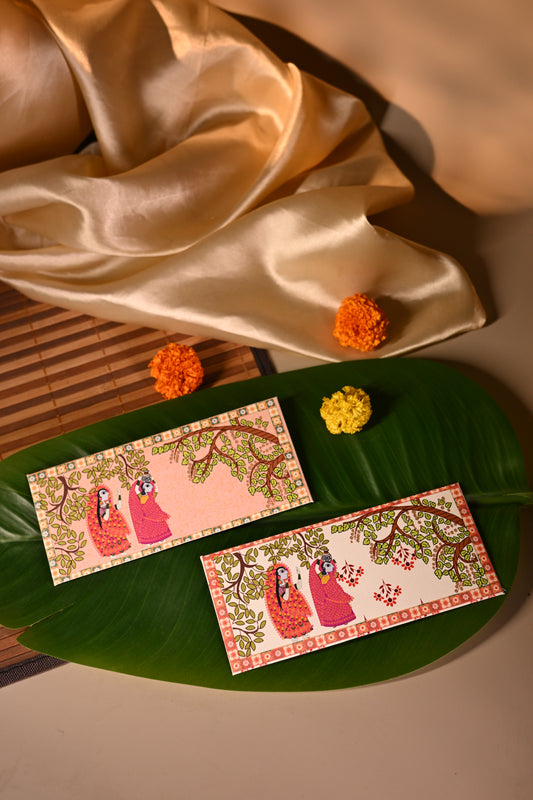 Madhubani white envelope Set- 10