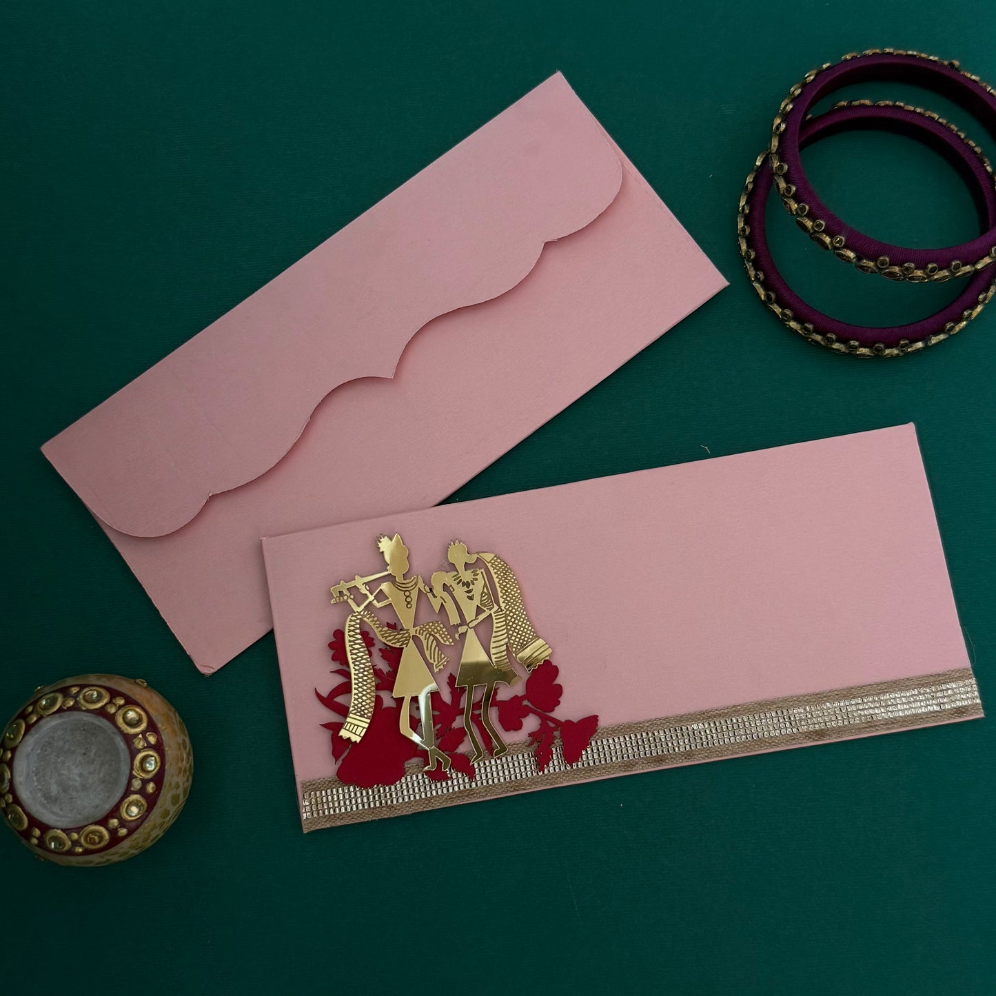 Acrylic Radha Krishna Envelop Set of - 10