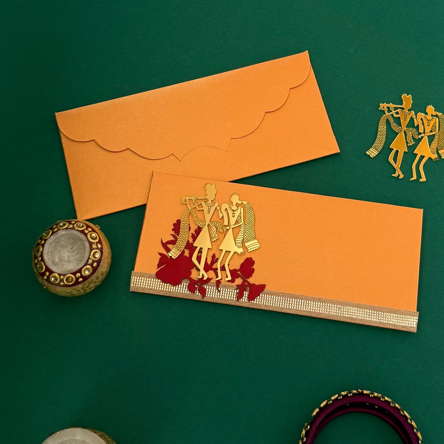 Acrylic Radha Krishna Envelop Set of - 10