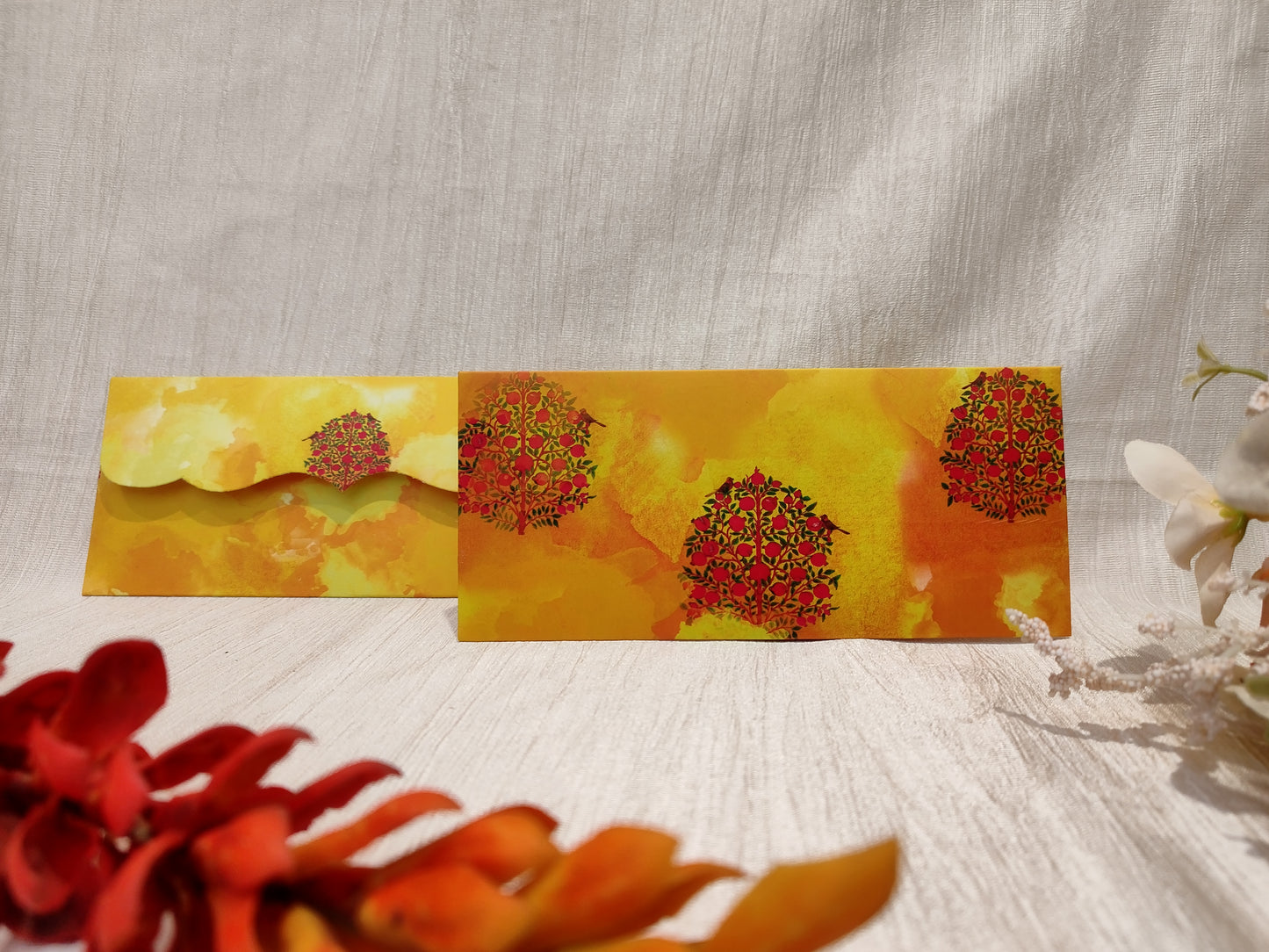 Ambrosia Yellow printed Envelope- Set of 10
