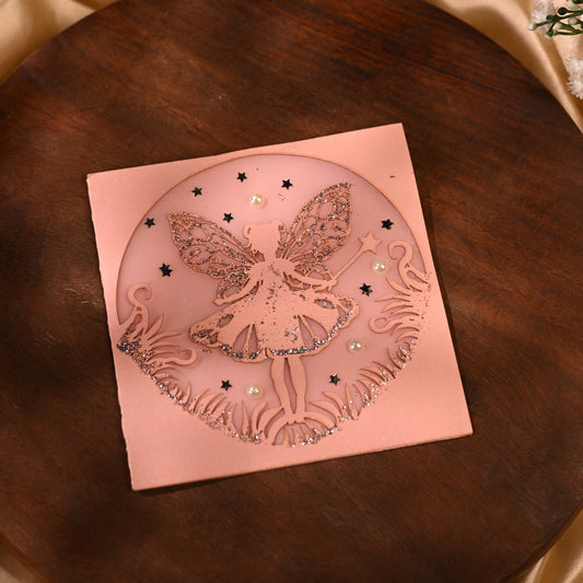 Fairy Gift tag with laser cut angel in the centre