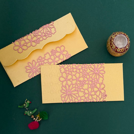 Floral Net Yellow Envelop Set-5