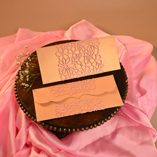 Gold Envelope with cutting floral net