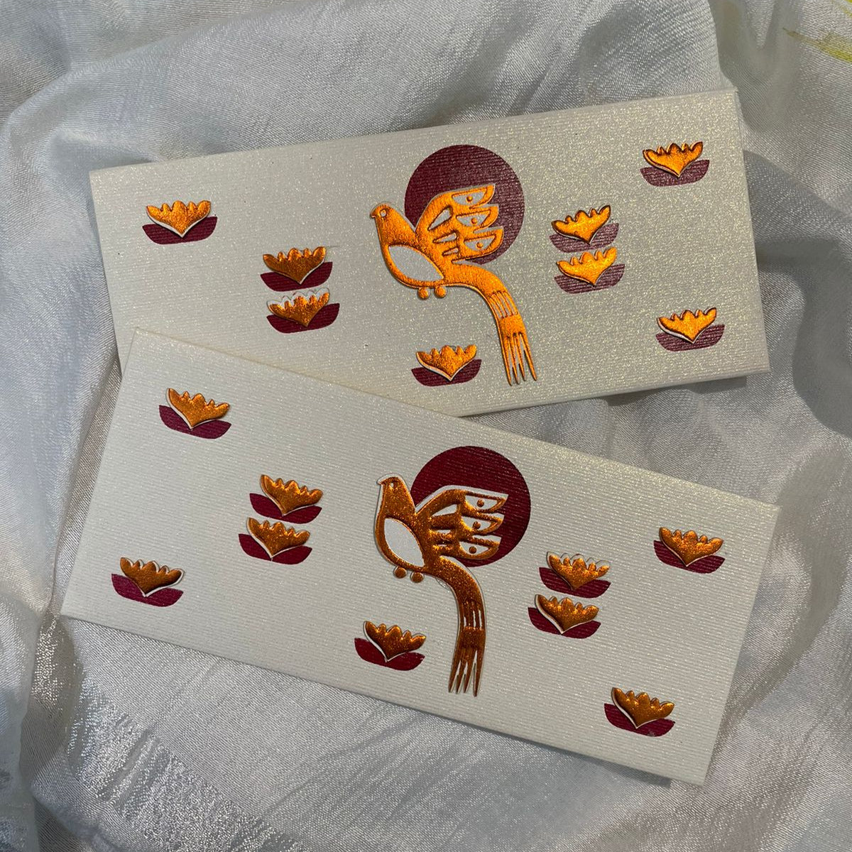 Peacock foil envelopes- Set of 10