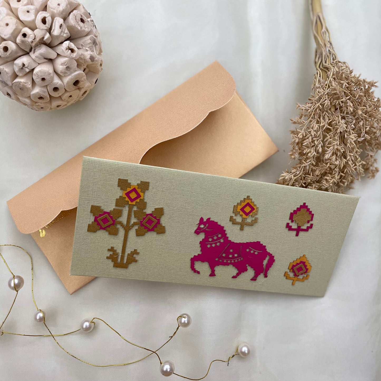 Ikkat - Laser Patchwork Envelope-set of 20