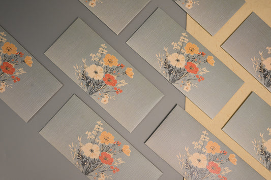 Grey shade floral printed envelope