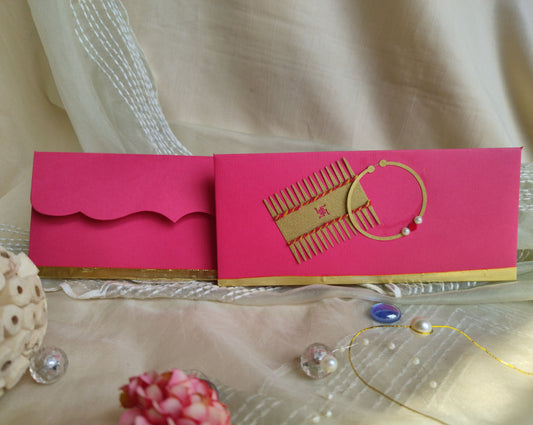 Traditional Red Envelopes with Nath & Comb Designs -set of 10