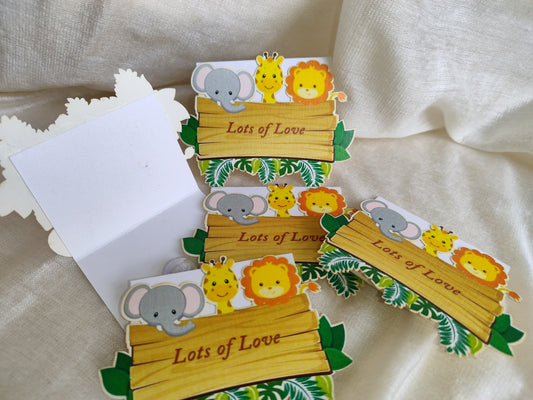 Lion and Elephant Printed Gift Tag -Set of 10