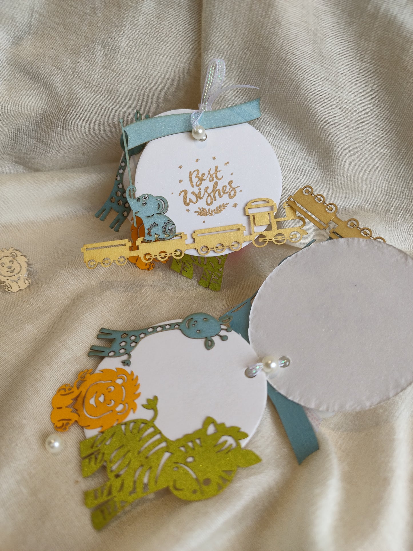 Gold / Sliver Animal train with tag