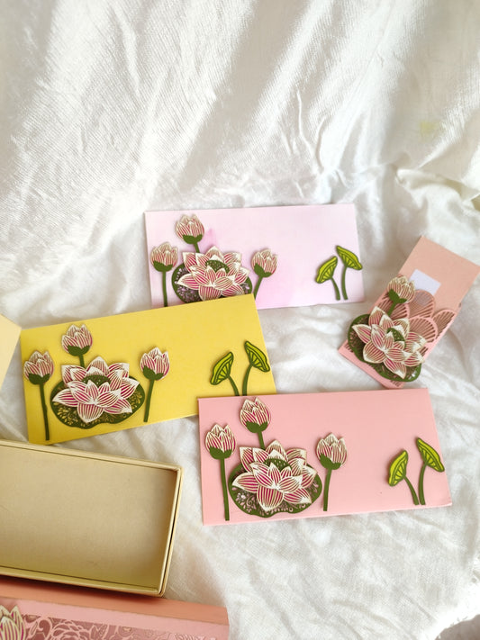 3D Lotus - Lazer Patchwork Envelope -set of 10 ( Delivery in 6 days )
