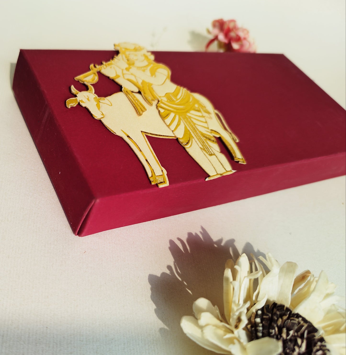 Krishna Cow Soft Cash Box Red set of 2