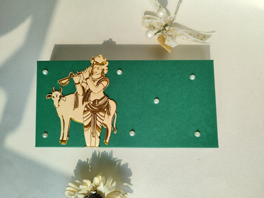 Krishna Cow Soft Cash Box Green set of 2