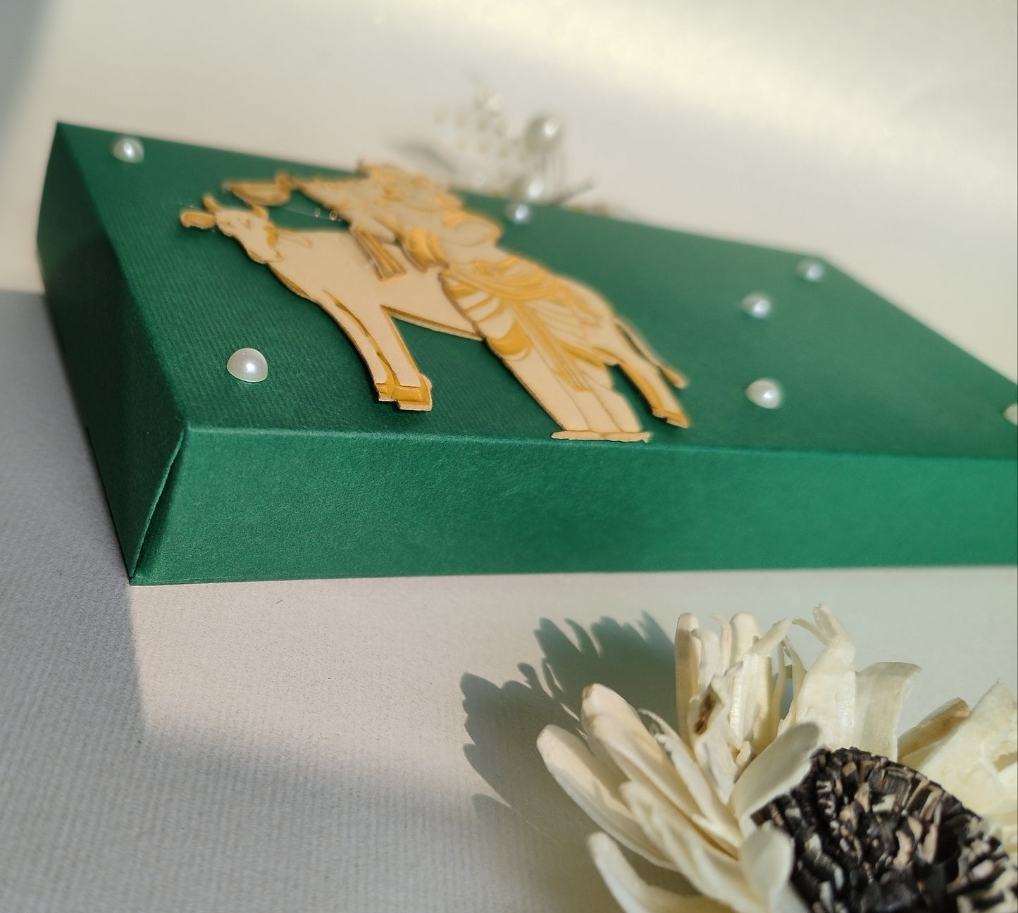 Krishna Cow Soft Cash Box Green set of 2