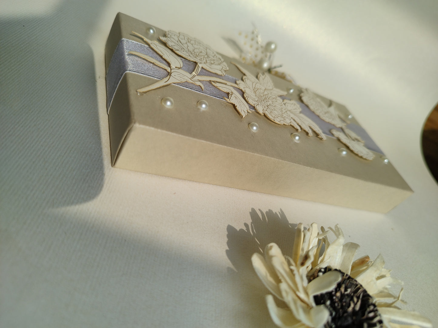 Floral Soft Cash Box Silver set of 2