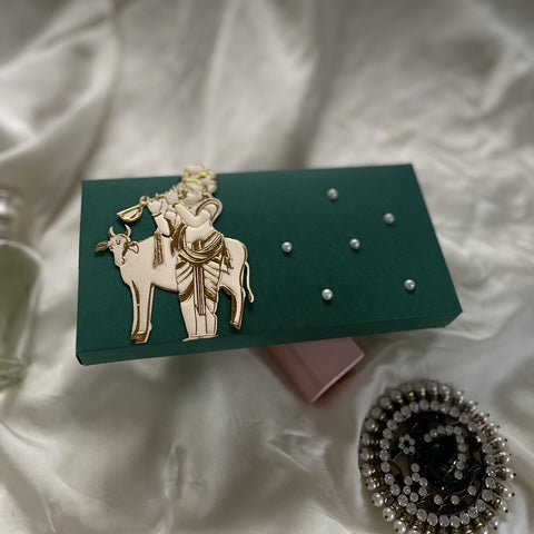 Krishna Cow Soft Cash Box Green set of 2