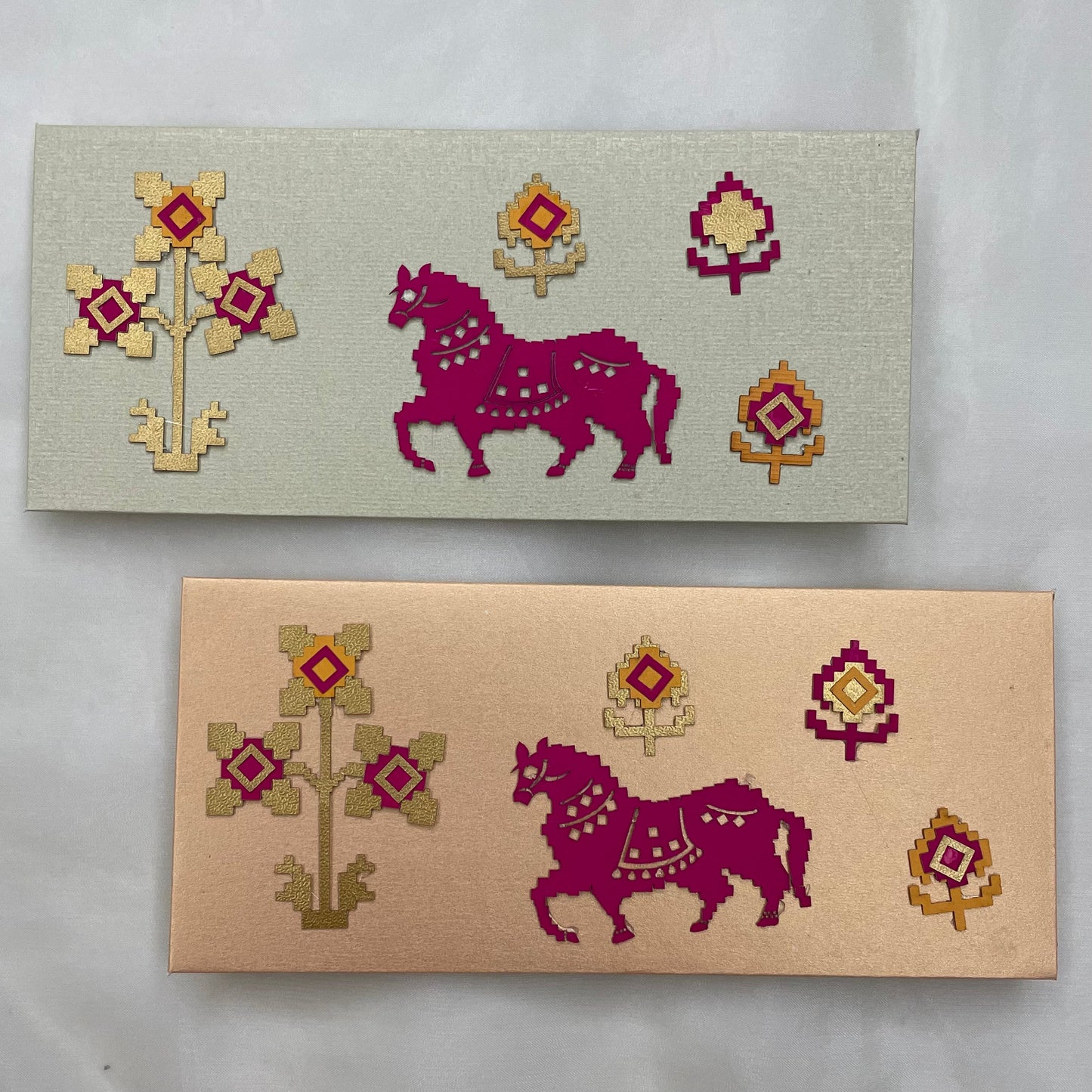Ikkat - Laser Patchwork Envelope-set of 20