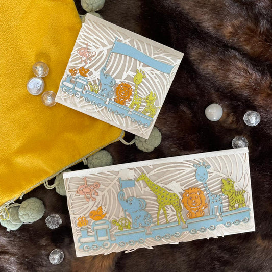 Jungle small envelop white -Set of 5