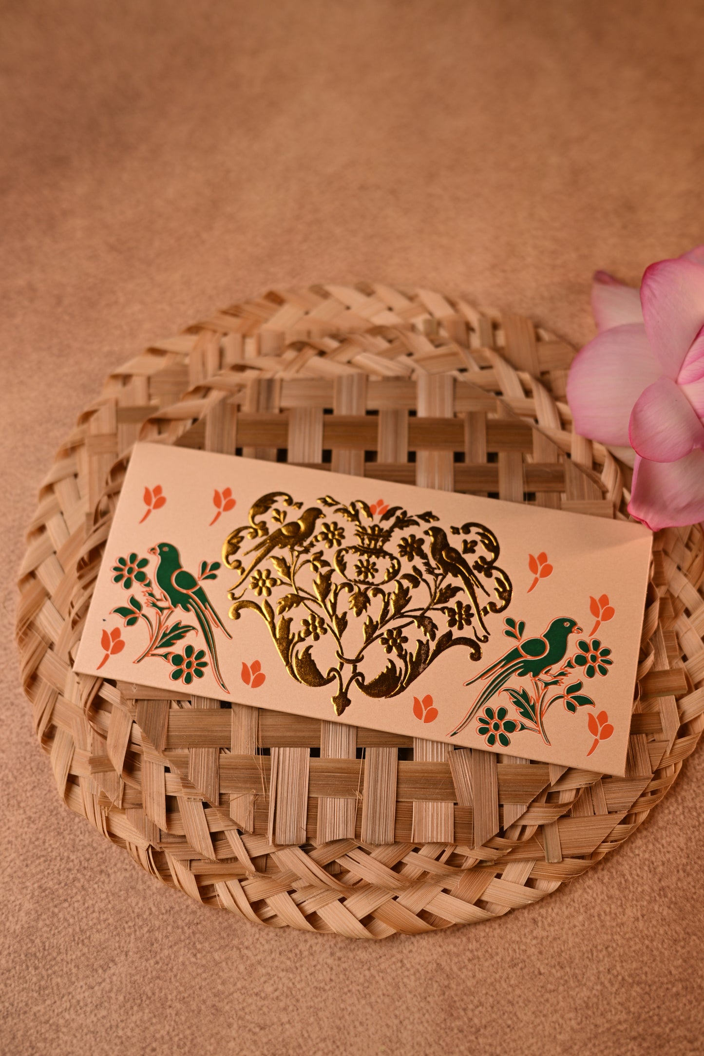 Decorative envelopes with traditional designs and gold foil embossing