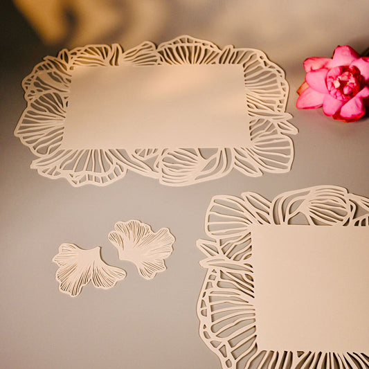 Pearl Acrylic placemat with floral cutting border