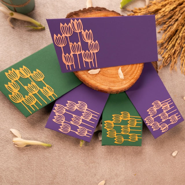 Tulip Purple Envelop set - 10