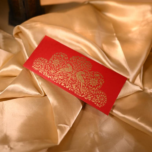 Gold Print Parrot Envelope - Set of 10