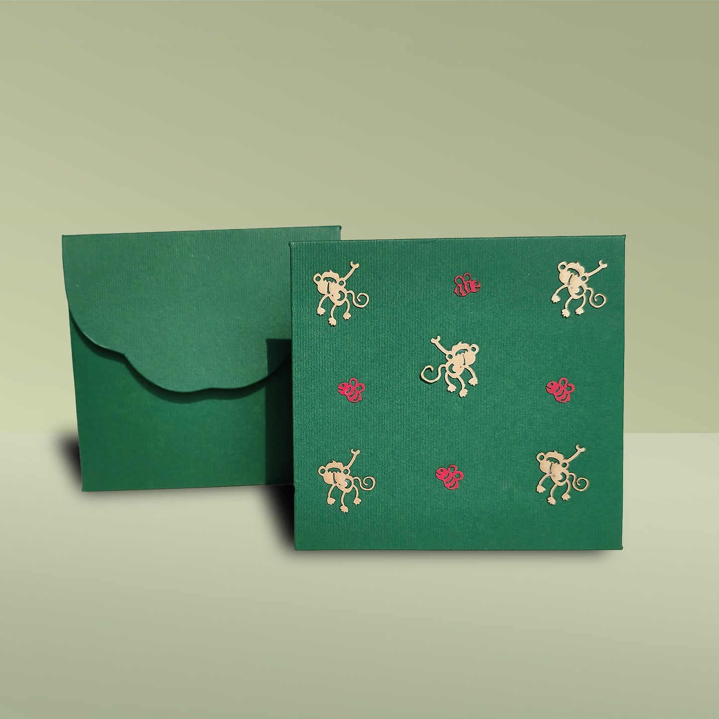 Bee and Monkey Design Small Envelop - Set of 10