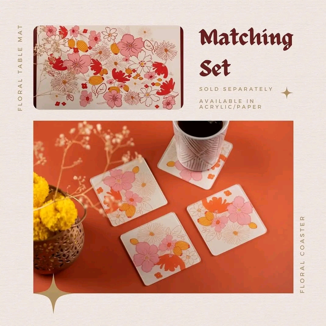 Floral Acrylic Table mat set