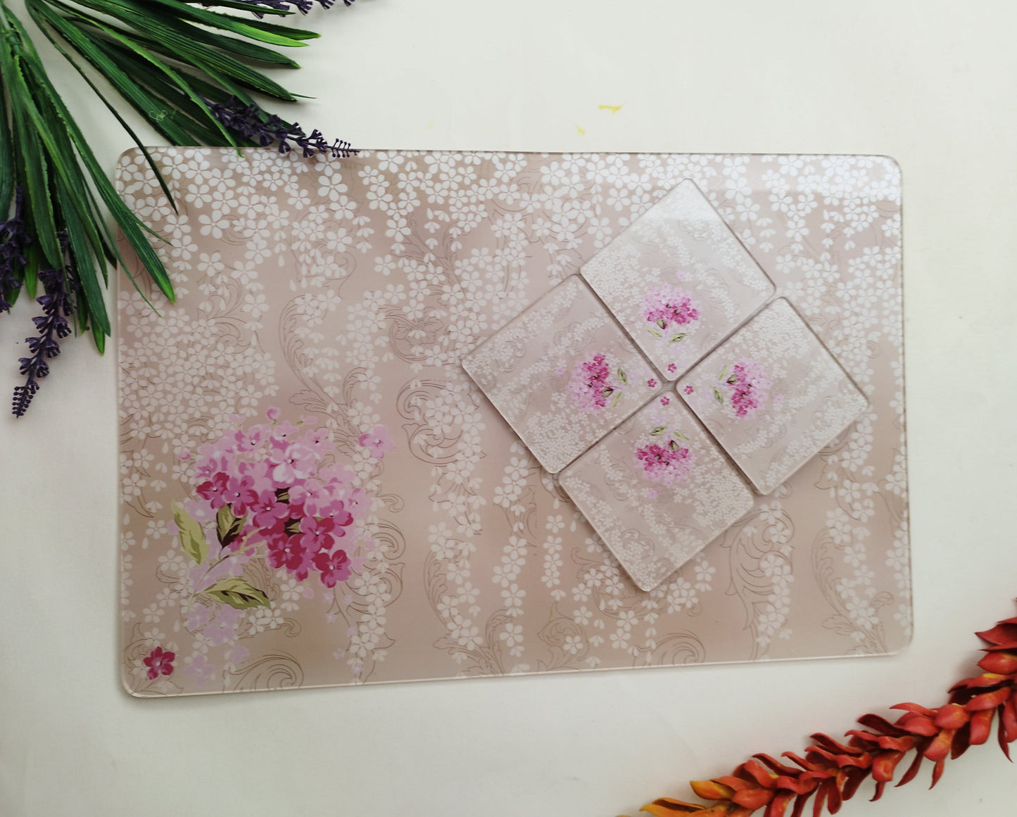 Dropping flower Table mat set