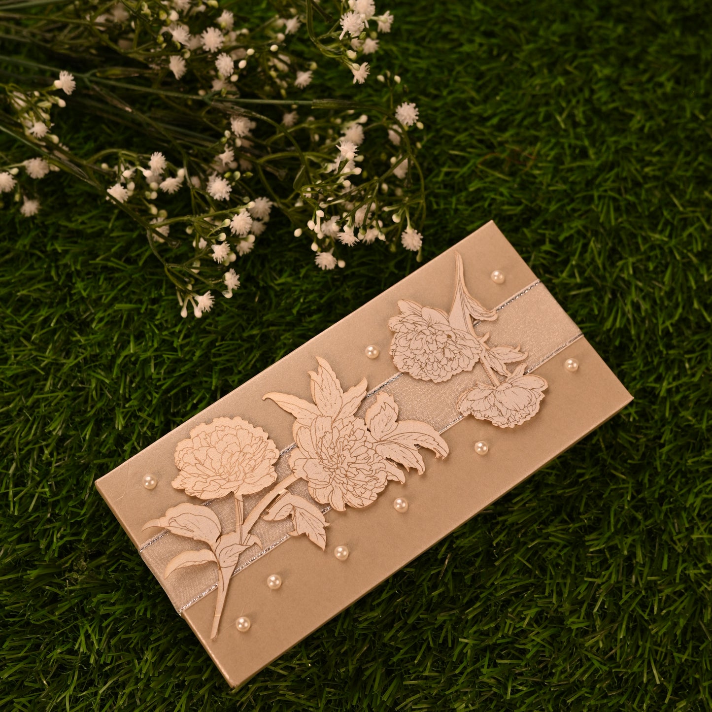 Floral Soft Cash Box Silver set of 2