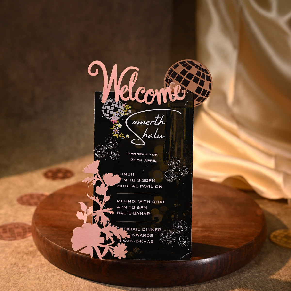 Custom made welcome card for anniversary