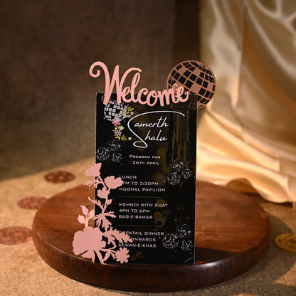 Custom made welcome card for anniversary