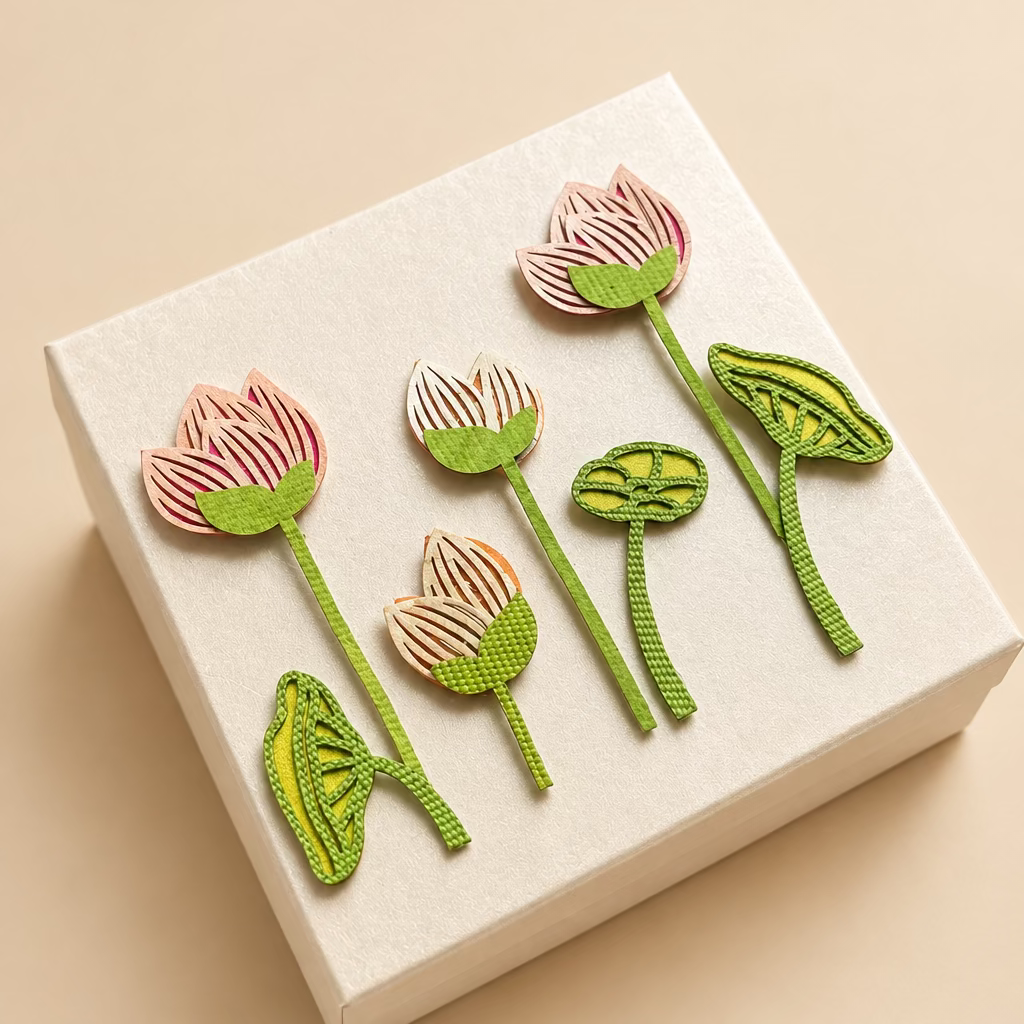 Gold / Silver Coin box  3D Lotus (Pack of 2)
