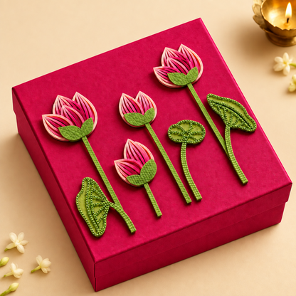 Gold / Silver Coin box  3D Lotus (Pack of 2)