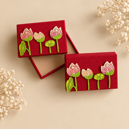 Gold / Silver Coin box  3D Lotus (Pack of 2)
