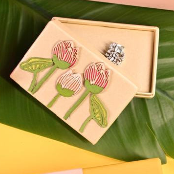 Gold / Silver Coin box  3D Lotus (Pack of 2)