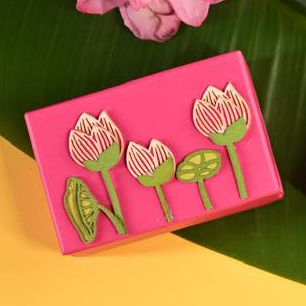 Gold / Silver Coin box  3D Lotus (Pack of 2)