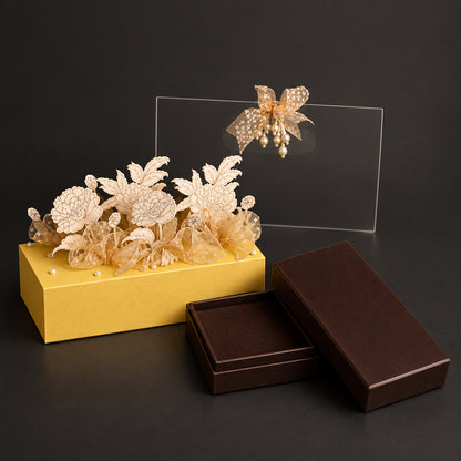 3D Floral Gaddi Box with transparent bag