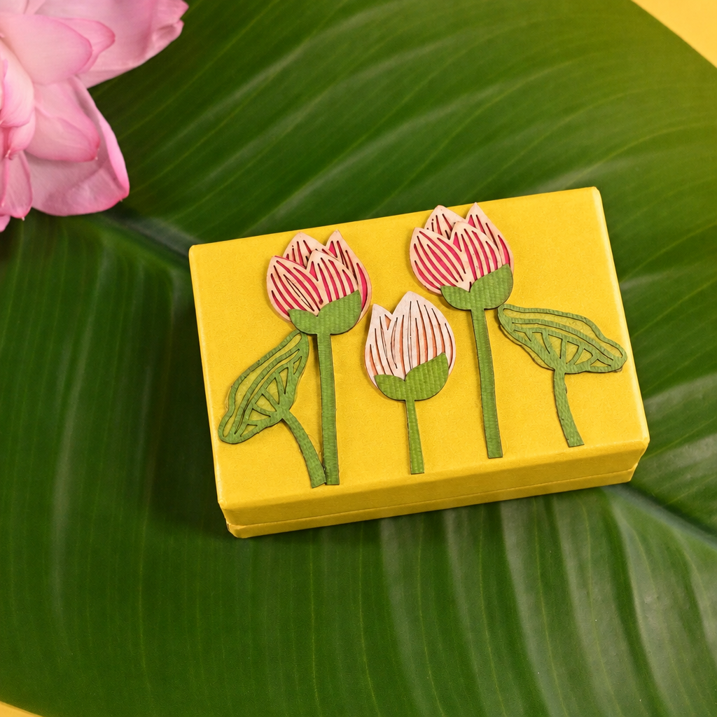 Gold / Silver Coin box  3D Lotus (Pack of 2)