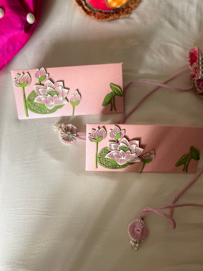 3D Lotus - Lazer Patchwork Envelope -set of 5 ( Delivery in 6 days )