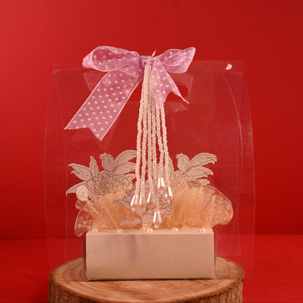 3d floral coin box with transparent bag