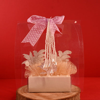 3d floral coin box with transparent bag