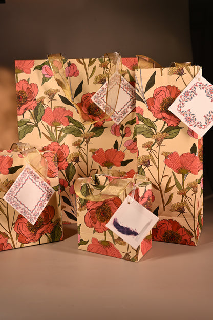 Orange Bloom bag Set of 4