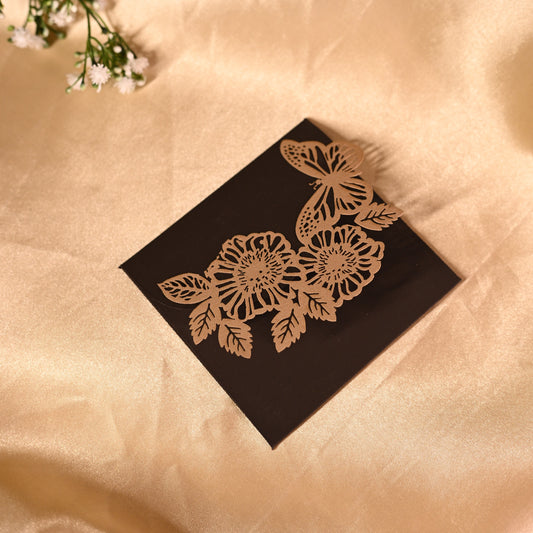 Butterfly Flap Small Envelope Brown -set of 5