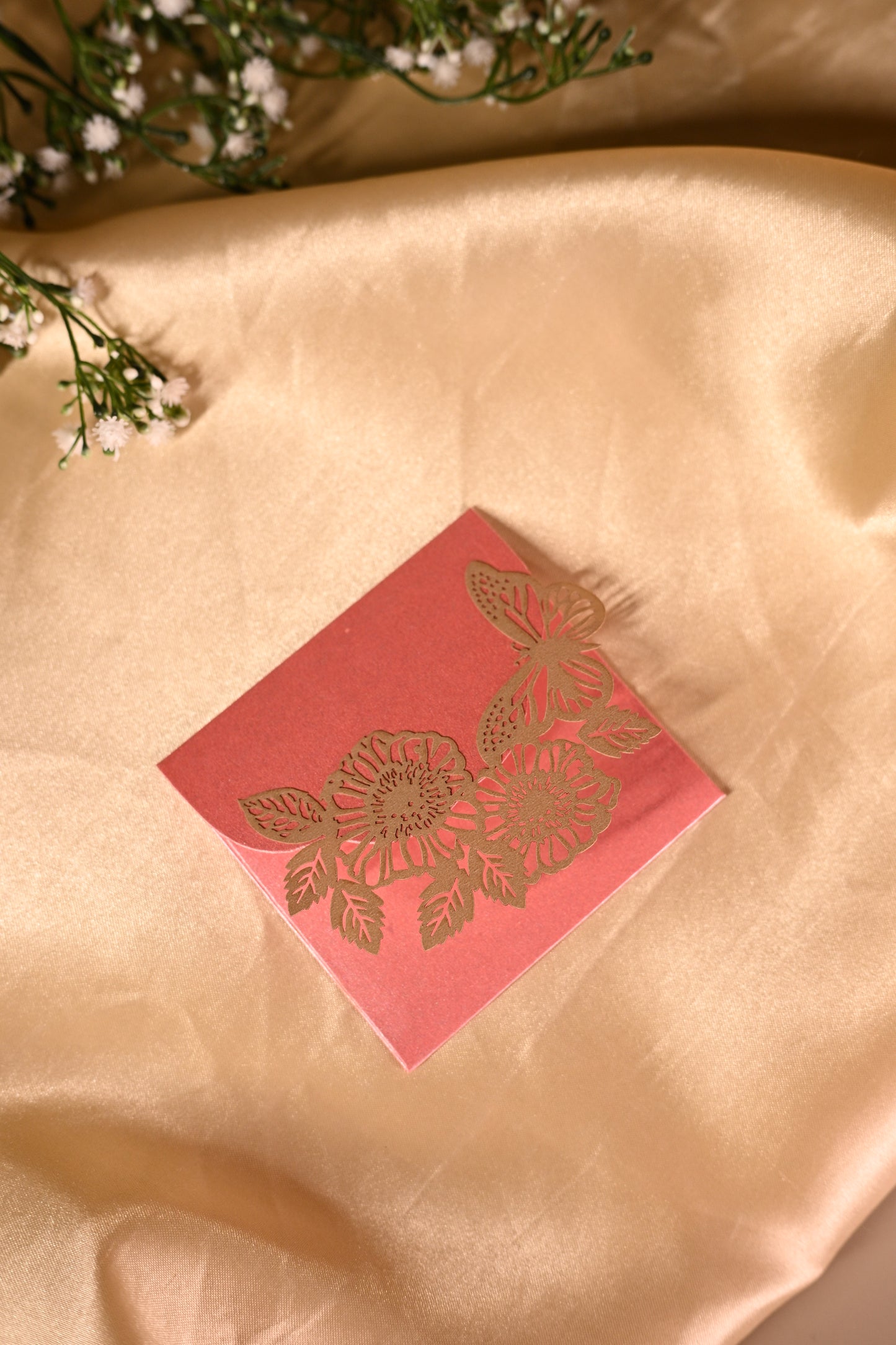 Butterfly Flap Small Envelope Pink -set of 5