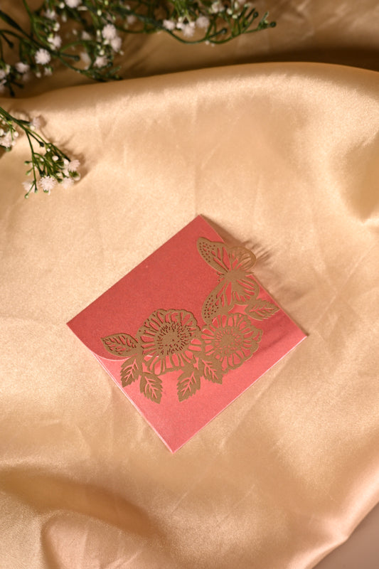 Butterfly Flap Small Envelope Pink -set of 5