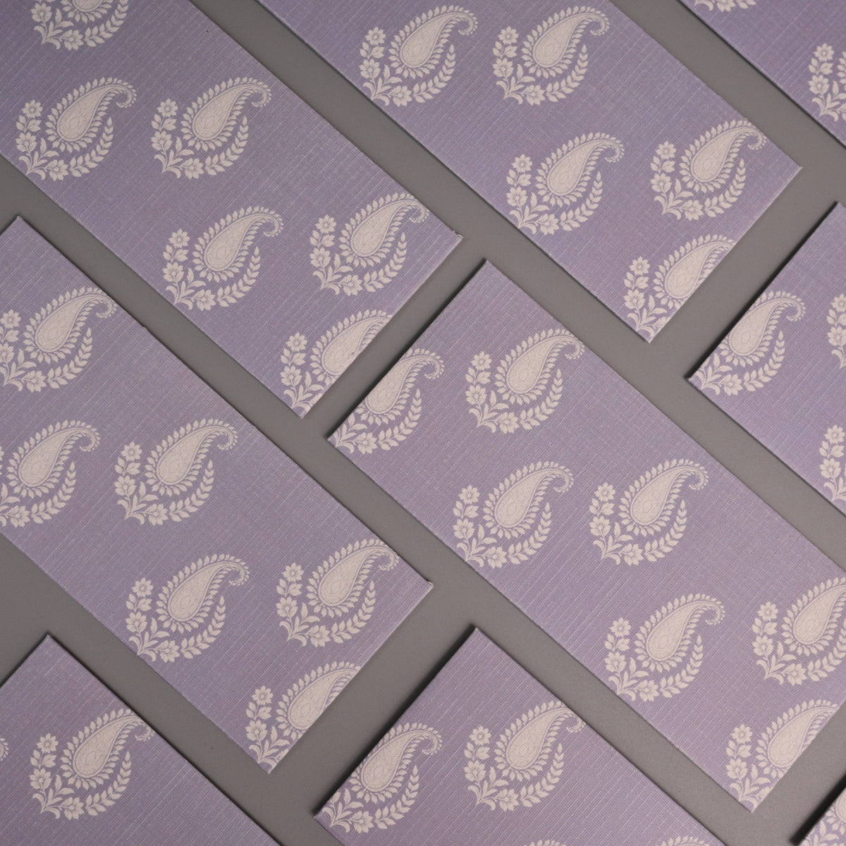 Blue Buti Printed Money Envelope with a repeating cream paisley pattern