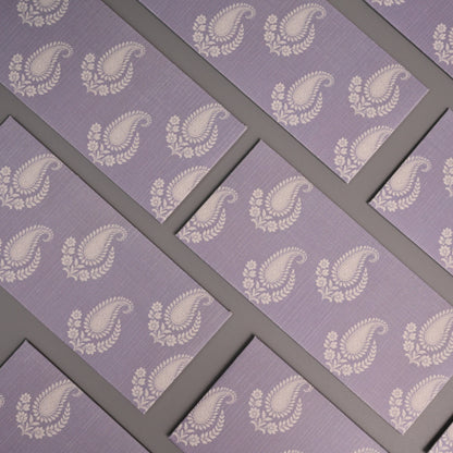 Blue Buti Printed Money Envelope with a repeating cream paisley pattern