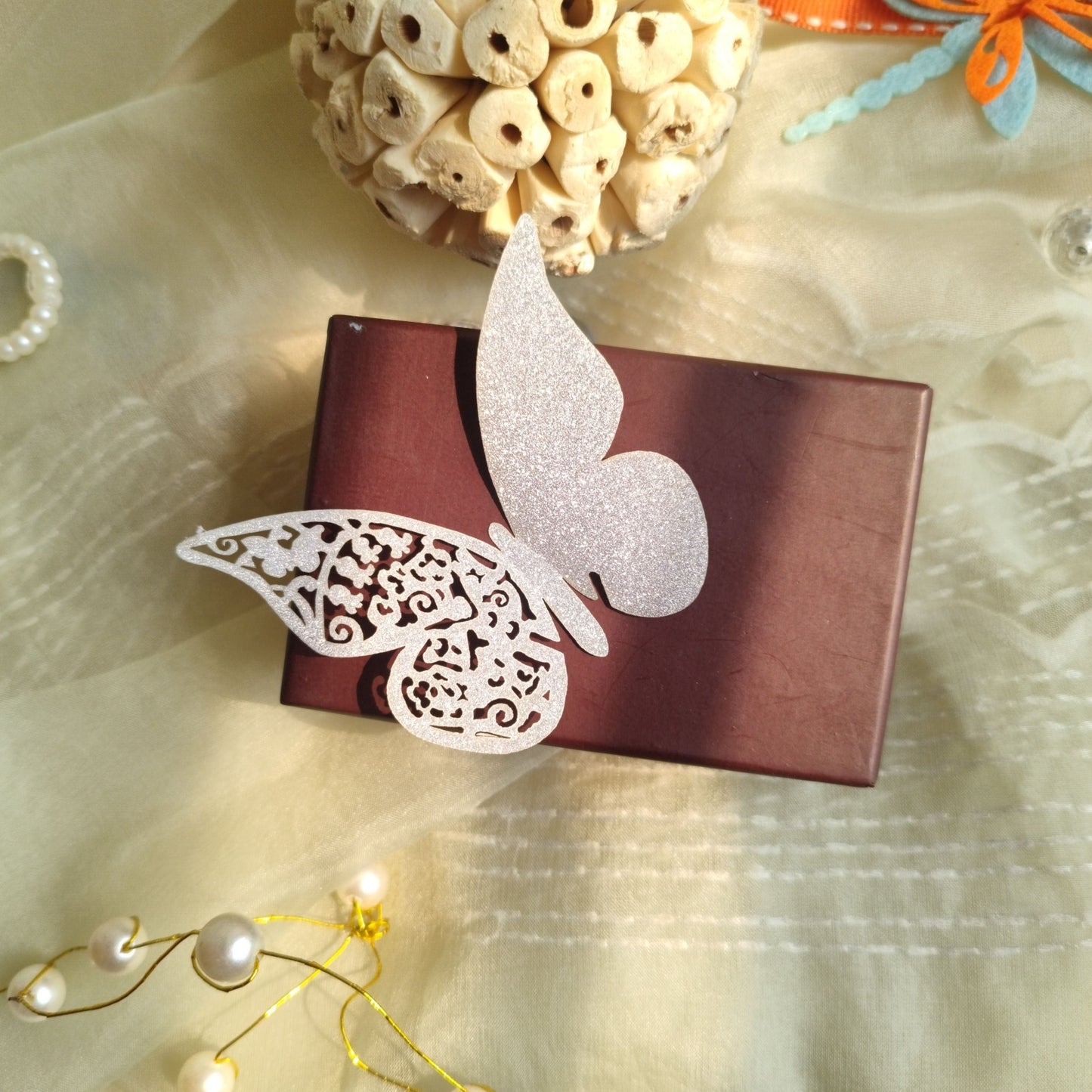 Gold / Silver Coin Box Butterfly